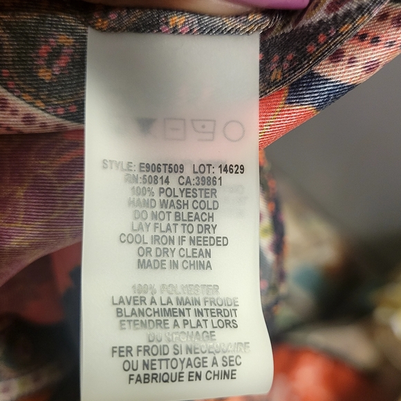 Elie Tahari Bold Floral Graphic Print Button-Up Blouse Size M - Picture 3 of 9